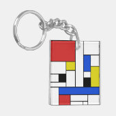 Porte-clés carré Mondrian Lines (recto-verso) (Devant gauche)