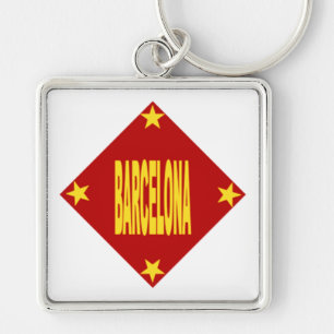Porte-clés carré Premium Design BARCELONA Sleutelhanger