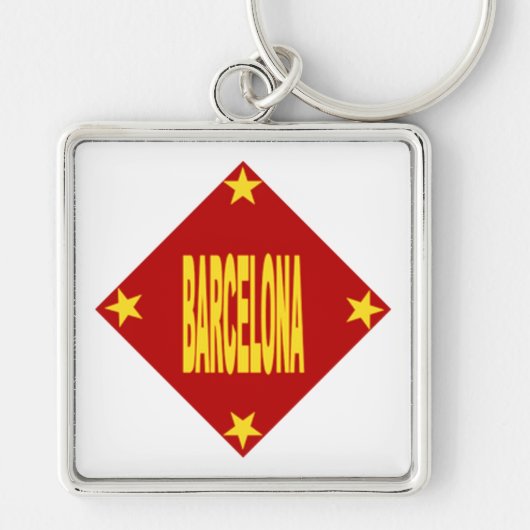 Porte-clés carré Premium Design BARCELONE (Devant)