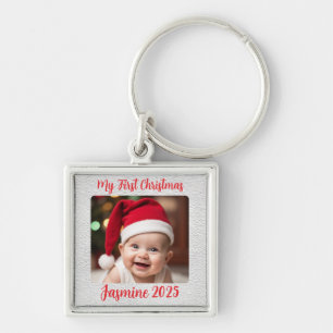 Porte-clés Carré Premium Personnalisable pour le Premier Noël