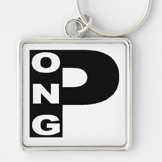 Porte-clés carré Premium PING PONG (Devant)
