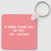 Porte-clés Carré Silhouette de Floride rétro (Dos)