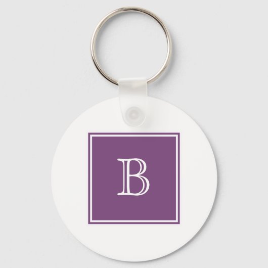 Porte-clés Carré violet Monogram Porte - clé de base (Recto)