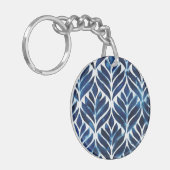 Porte-clés Carreaux d'aquarelle de cobalt IV (Devant gauche)
