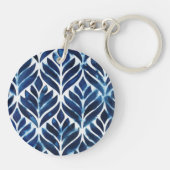 Porte-clés Carreaux d'aquarelle de cobalt IV (Dos)
