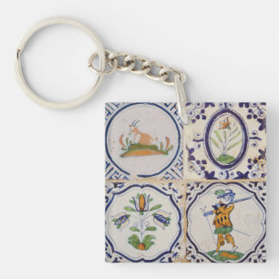 Porte-clés Carreaux de Delft hollandais vintage Art de la pot