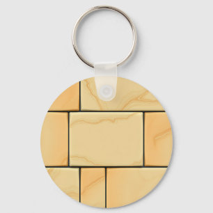 Porte-clés Carreaux de marbre jaune doré de luxe en pierre