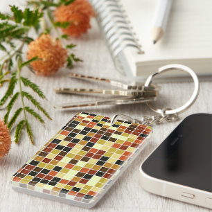 Porte-clés Carreaux de piscine, Carreaux de mosaïque Brown, M