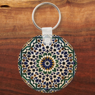 Porte-clés Carreaux de Zellige Marocains Motif Clé Carrée   E