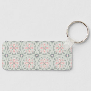 Porte-clés Carreaux Floraux Pastel Vert