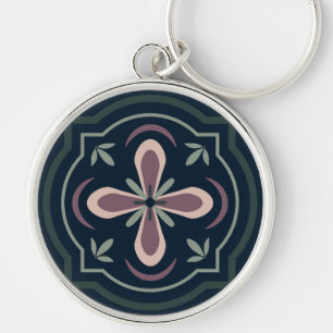 Porte-clés Carreaux Géométriques Floraux Terreux