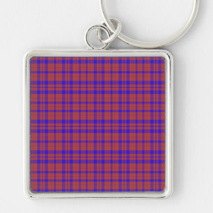 Porte-clés Carreaux géométriques rouges et bleus