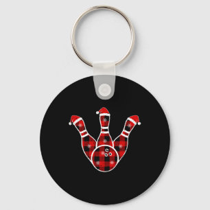 Porte-clés Carreaux Rouge Noir Vert Noël Sports Bowling Xma