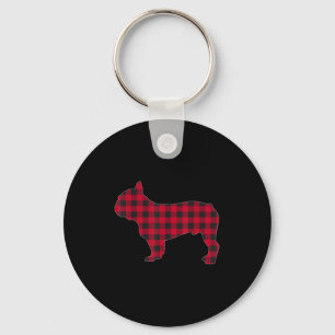 Porte-clés Carreaux Rouges Bouledogue Français Amoureux des C