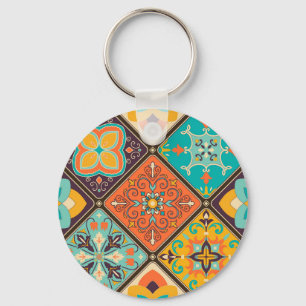 Porte-clés Carrelage coloré à patchwork d'inspiration islamiq