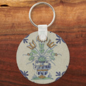 Porte-clés Carrelage Delft Antique Pot de Fleur Céramique (Recto)