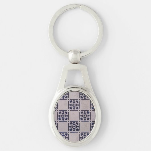 Porte-clés Carrelage Delft Bleu : Motif d'art néerlandais cla (Devant)