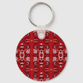 Porte-clés Carrelage ethnique Vintage Boho (Verso)