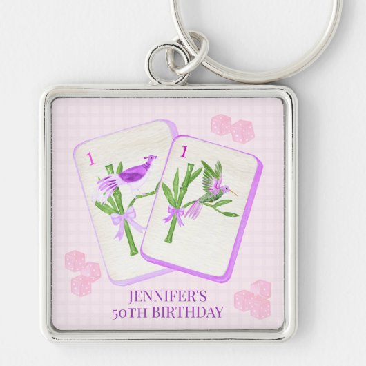 Porte-clés Carrelage Mahjong personnalisé pour le parti Mahjo (Devant)