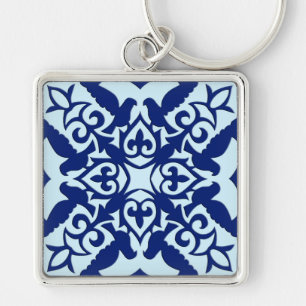 Porte-clés Carrelage marocain - bleu marine et bleu clair