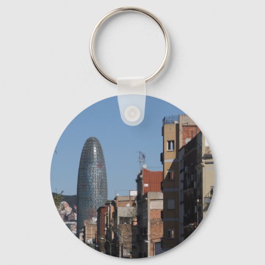 Porte-clés Carrer de Badajoz and Torre Agbar, Barcelona (Recto)