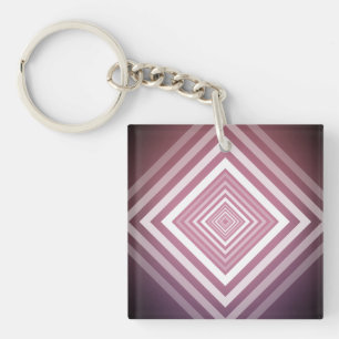 Porte-clés Carrés de dégradé rose et blanc moderne