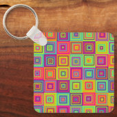 Porte-clés Carrés géométriques colorés (Recto)