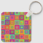 Porte-clés Carrés géométriques colorés (Dos)