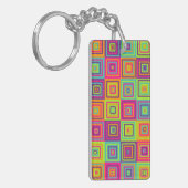 Porte-clés Carrés géométriques colorés (Devant gauche)