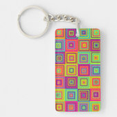 Porte-clés Carrés géométriques colorés (Devant)