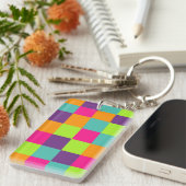 Porte-clés Carrés géométriques colorés (Devant droit)