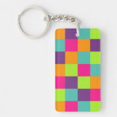 Porte-clés Carrés géométriques colorés (Devant)