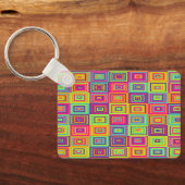 Porte-clés Carrés géométriques colorés (Verso)