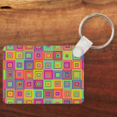 Porte-clés Carrés géométriques colorés (Recto)