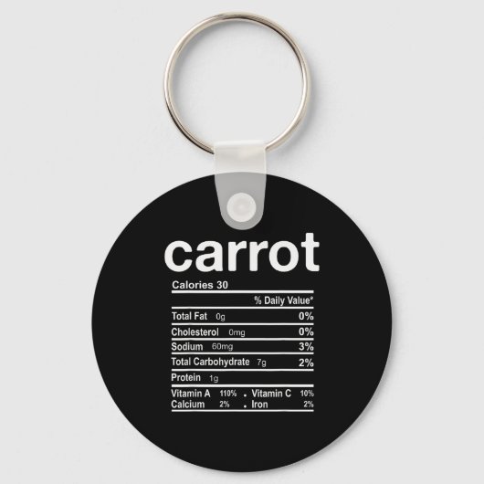 Porte-clés Carrot Nutrition Facts Funny Thanksgiving Christma (Recto)