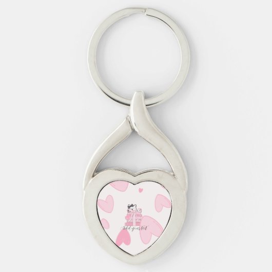 Porte-clés Carry Love & Books – Cat Twisted Heart Keychain (Devant)