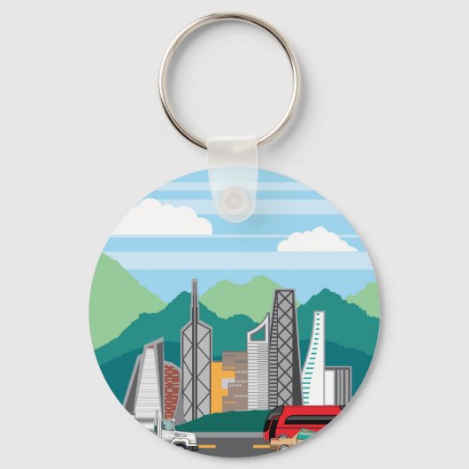 Porte-clés Cars paysage ville (Recto)