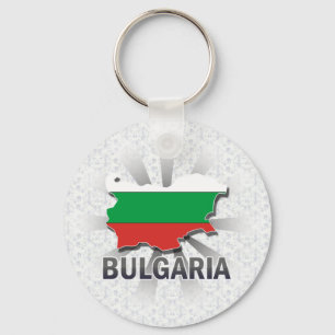 Porte-clés Carte 2,0 de drapeau de la Bulgarie