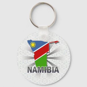 Porte-clés Carte 2,0 de drapeau de la Namibie