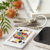 Porte-clés Carte à jouer classique Jack de Pique (Devant droit)
