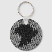 Porte-clés Carte Afrique noire et gris Crochet unique Imprime (Recto)