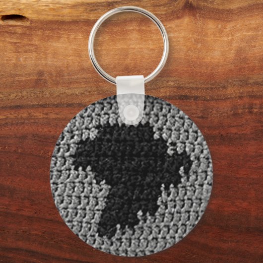 Porte-clés Carte Afrique noire et gris Crochet unique Imprime (Recto)
