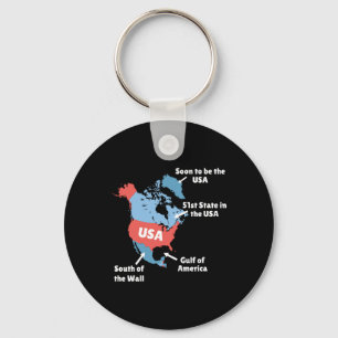 Porte-clés Carte Amusante Trump Des États-Unis - Canada, Groe