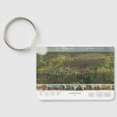 Porte-clés Carte ancienne de Houston, Texas avec la rivière B (Verso)