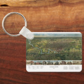 Porte-clés Carte ancienne de Houston, Texas avec la rivière B (Verso)