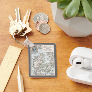 Porte-clés Carte ancienne du Danemark, Danmark en danois, 190