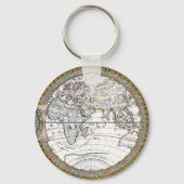 Porte-clés Carte ancienne du monde par Claude Auguste Berey (Verso)