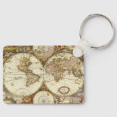 Porte-clés Carte ancienne du Monde par Frederick de Wit, vers (Recto)