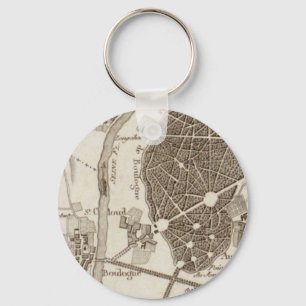 Porte-clés Carte antique de Paris