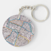 Porte-clés Carte antique de Paris (Dos)